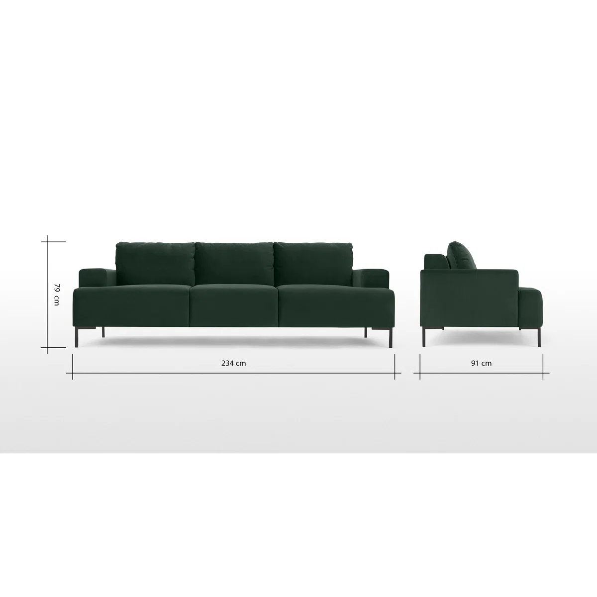 Frederik 3 Seater Sofa, Autumn Green Velvet – image 8