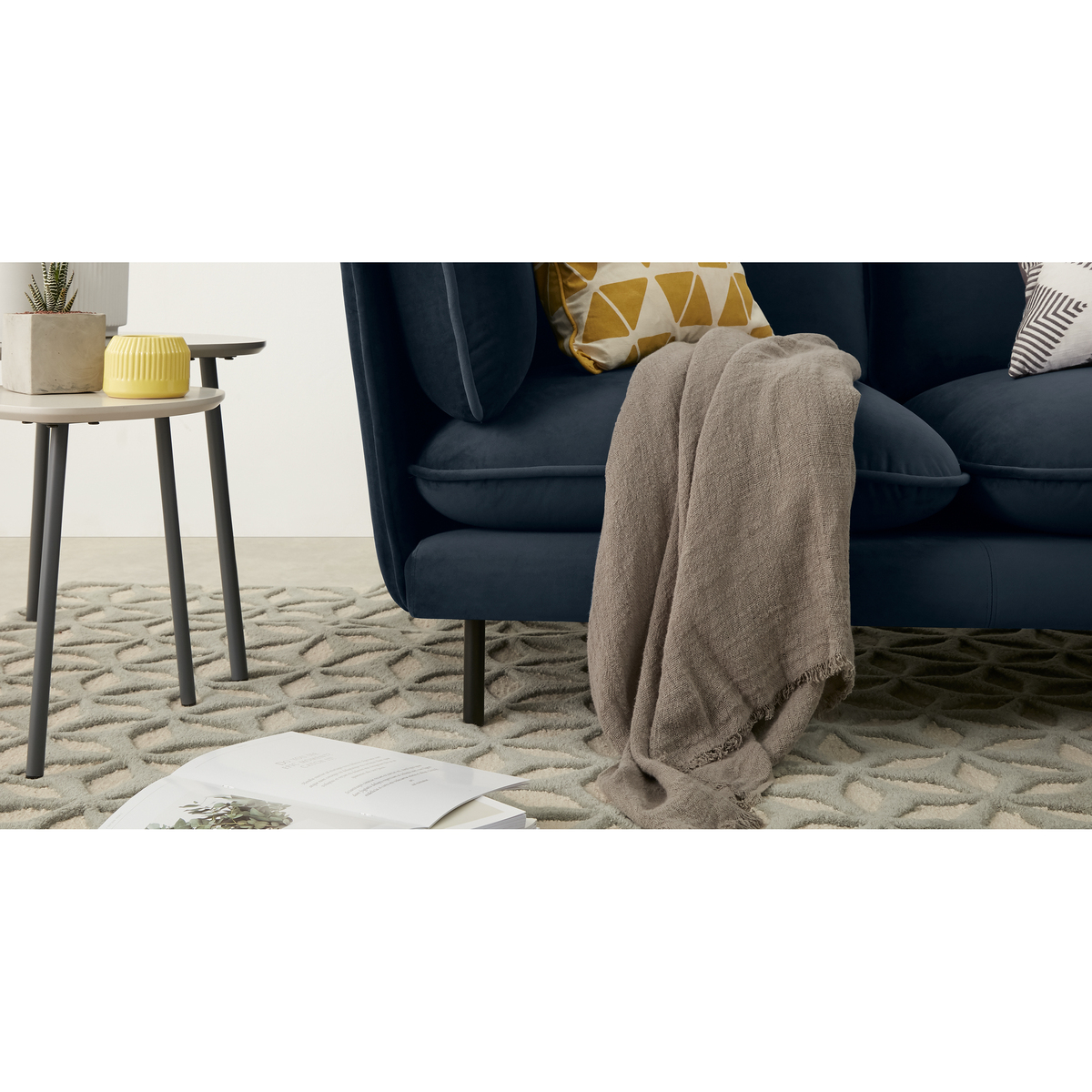 Wes 2 Seater Sofa, Ocean Blue Velvet – image 3