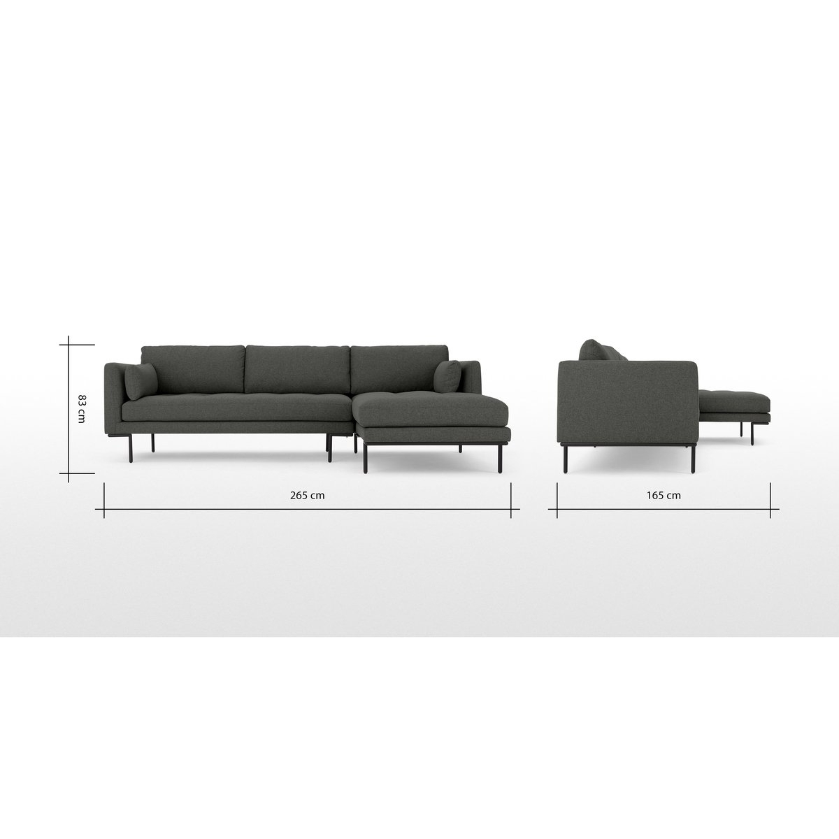 Harlow Right Hand Facing Chaise End Corner Sofa, Hudson Grey – image 8