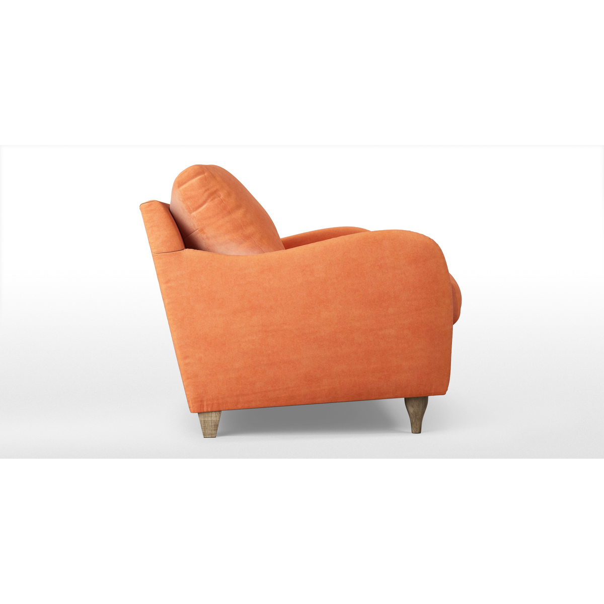 Custom MADE Sofia 3 Seater Sofa, Plush Coral Velvet with Light Wood Leg – image 4