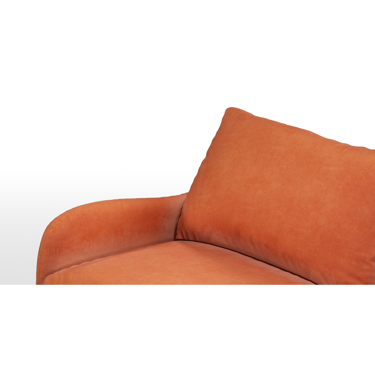 Custom MADE Sofia 3 Seater Sofa, Plush Coral Velvet with Light Wood Leg – image 5