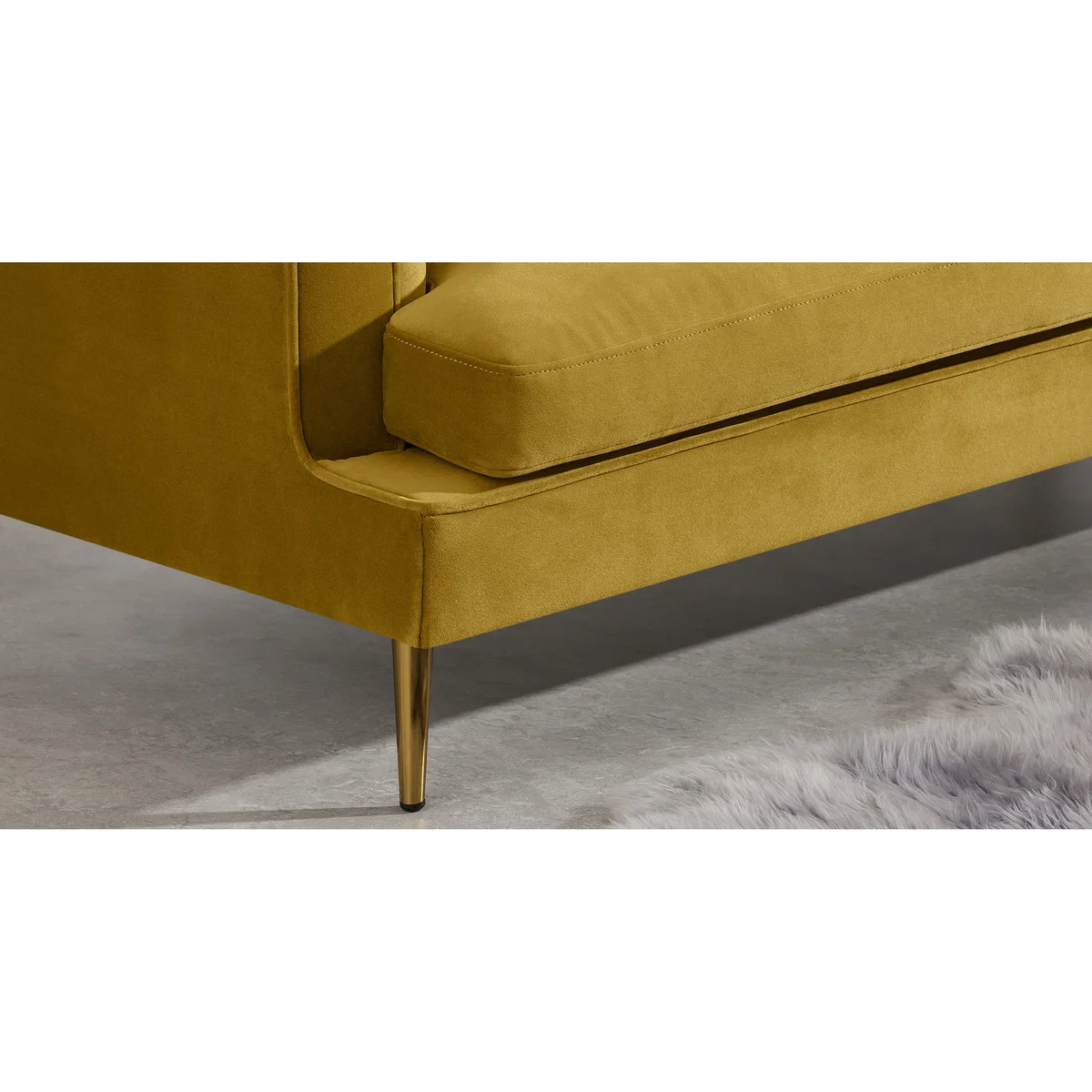 Goswell 2 Seater Sofa, Vintage Gold Velvet – image 4