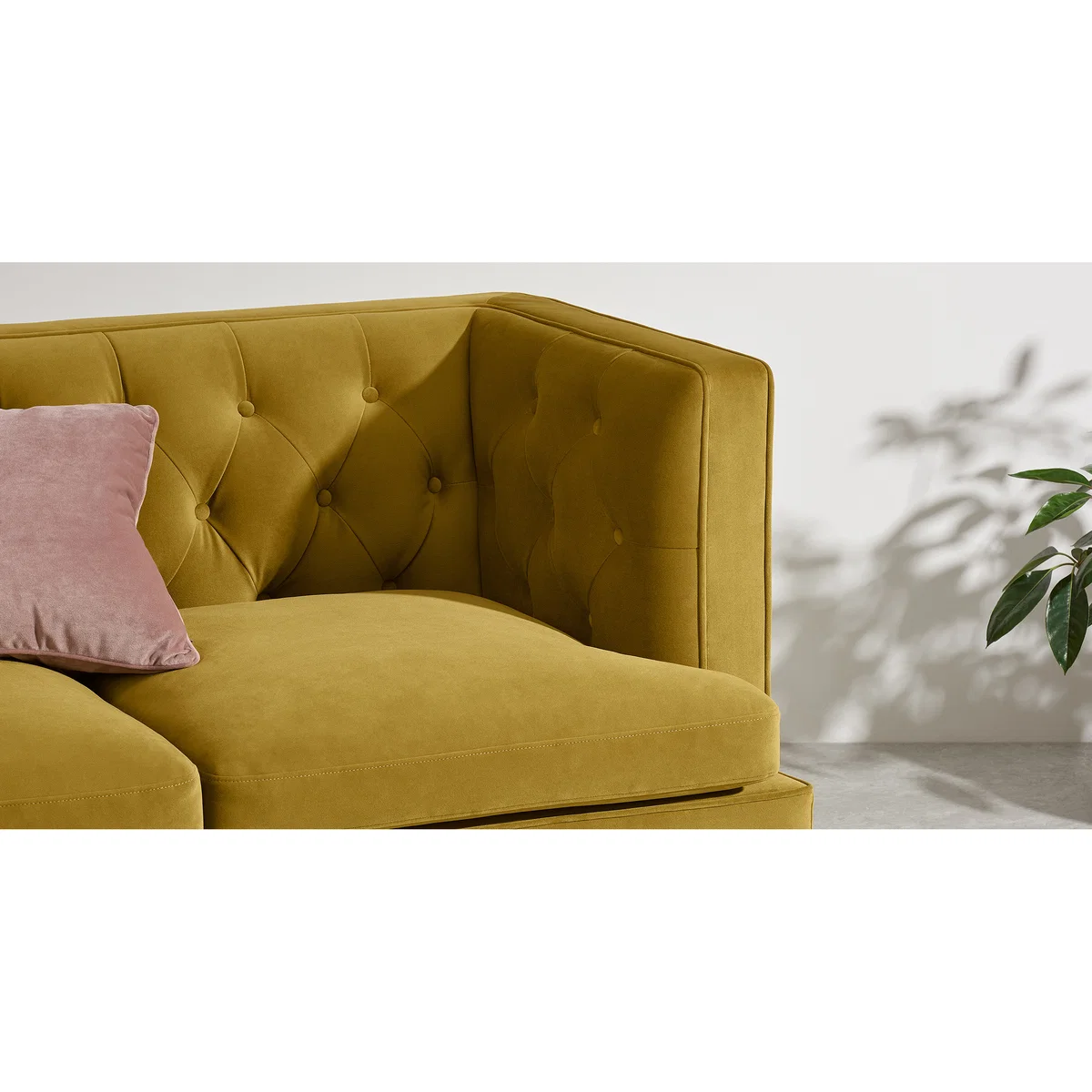 Goswell 2 Seater Sofa, Vintage Gold Velvet – image 6