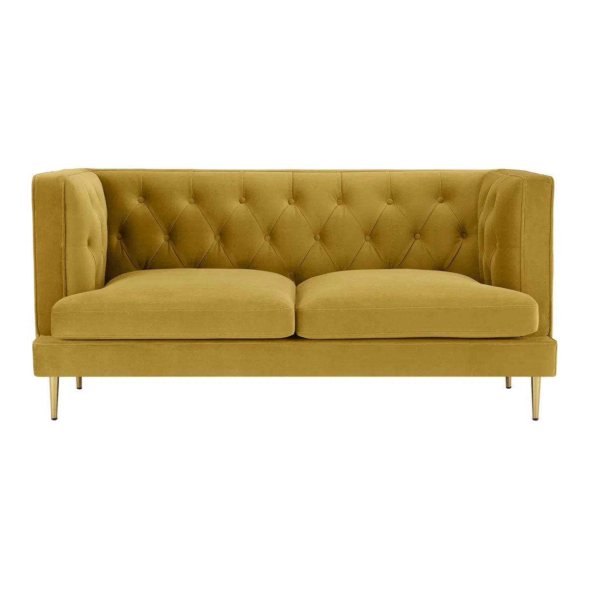 Goswell 2 Seater Sofa, Vintage Gold Velvet – image 1