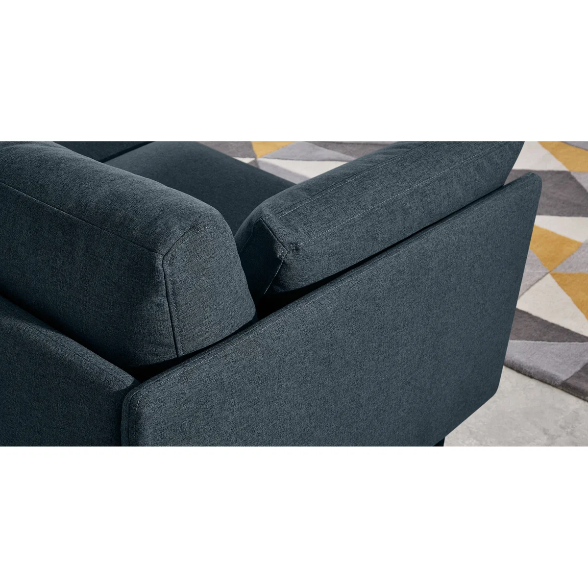 Zarina Right Hand Facing Chaise End Sofa, Aegean Blue with Black Leg – image 4