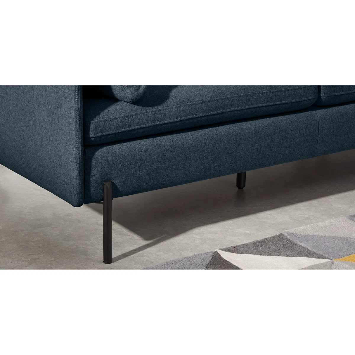 Zarina Right Hand Facing Chaise End Sofa, Aegean Blue with Black Leg – image 5