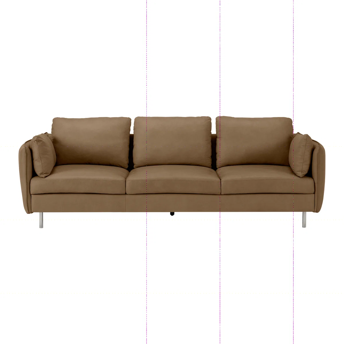 Vento 3 Seater Sofa, Pale Tan Leather – image 1