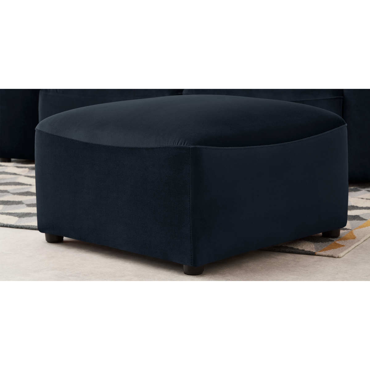 Juno 2 Seater Modular Sofa with Footstool, Twilight Blue Velvet – image 4