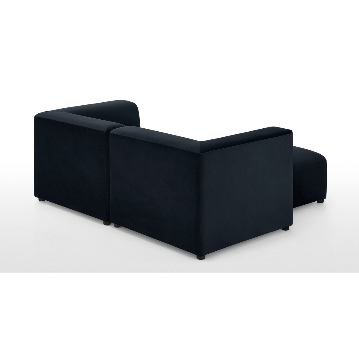 Juno 2 Seater Modular Sofa with Footstool, Twilight Blue Velvet – image 5