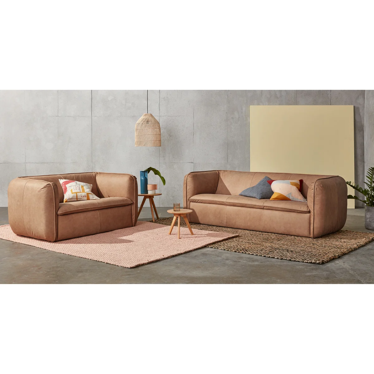 Berko 3 Seater Sofa, Tan Leather – image 3