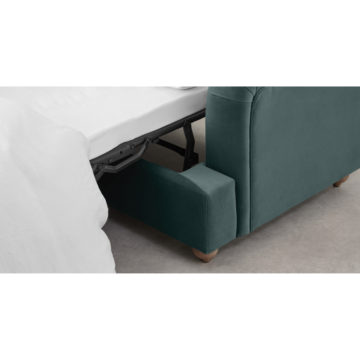 Orson Left Hand Facing Chaise End Sofa Bed, Marine Green Velvet – image 3