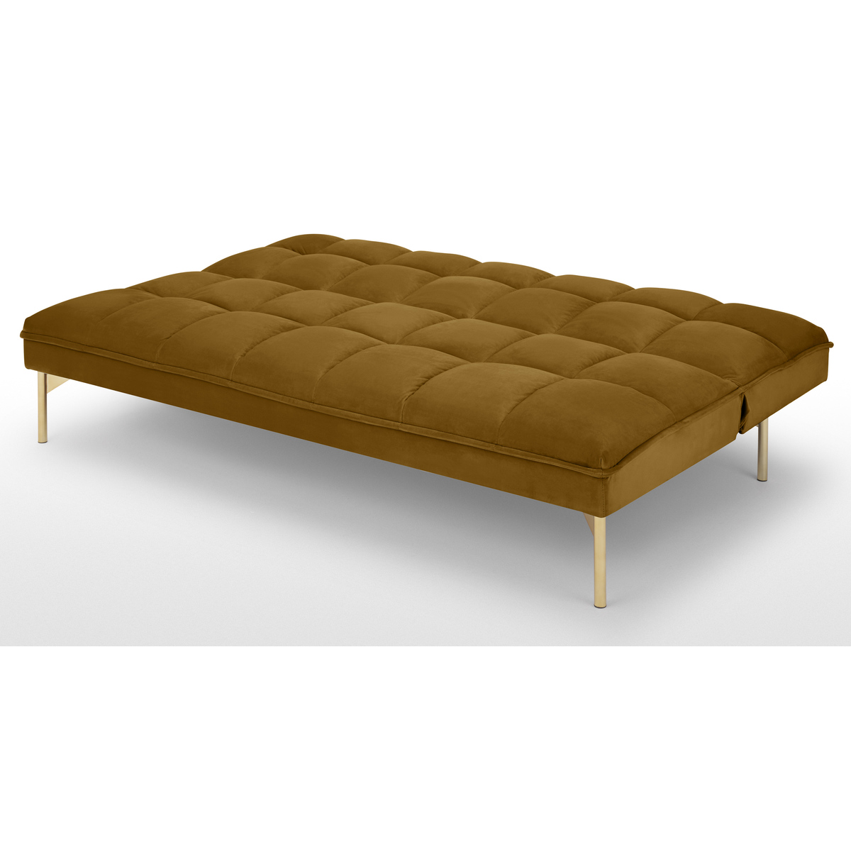 Hallie Click Clack Sofa Bed, Saffron Yellow Velvet with Brass Legs – image 5