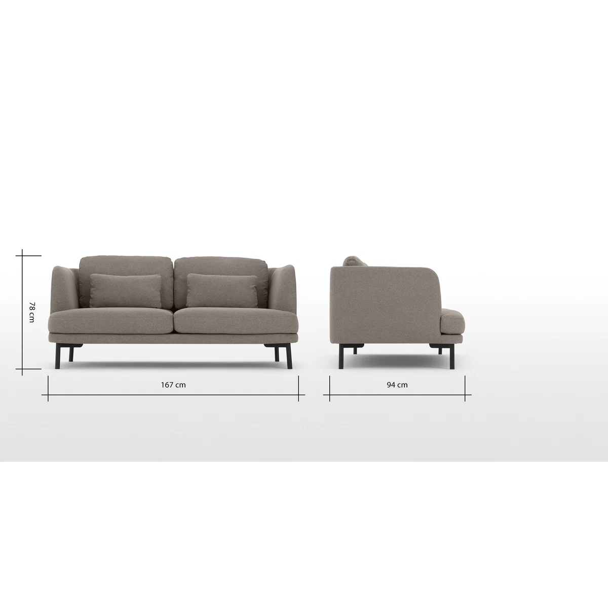 Herman 2 Seater Sofa, Manhattan Grey – image 8