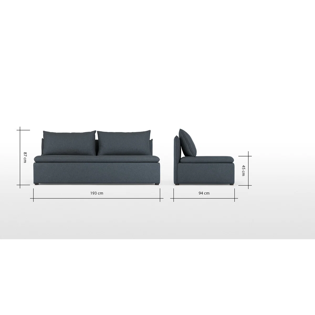 Victor Modular Sofa Double Seat, Lido Blue – image 7