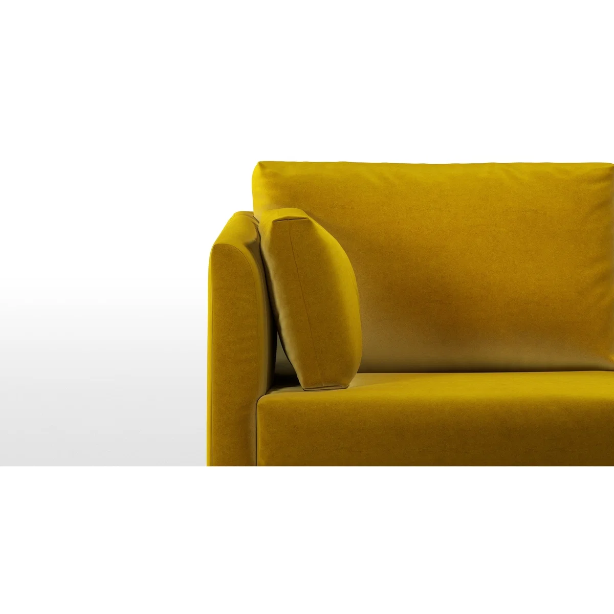 Custom MADE Milner Sofa Bed with Memory Foam Mattress, Saffron Yellow Velvet – image 5