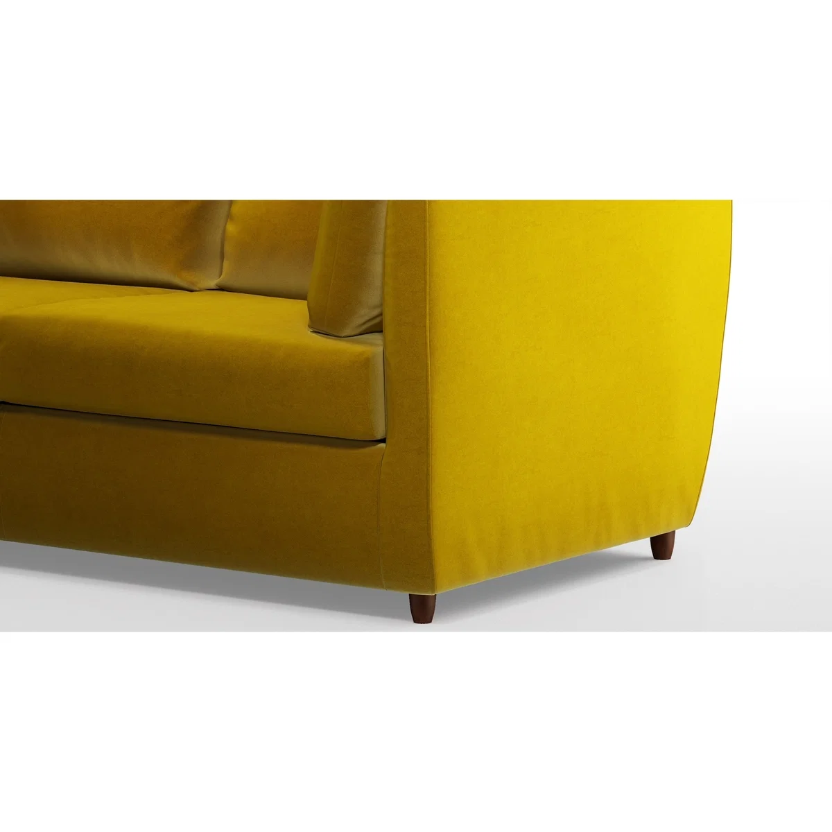 Custom MADE Milner Sofa Bed with Memory Foam Mattress, Saffron Yellow Velvet – image 6