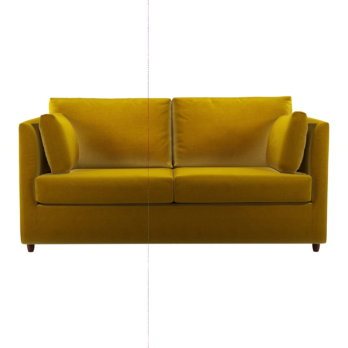 Custom MADE Milner Sofa Bed with Memory Foam Mattress, Saffron Yellow Velvet – image 1