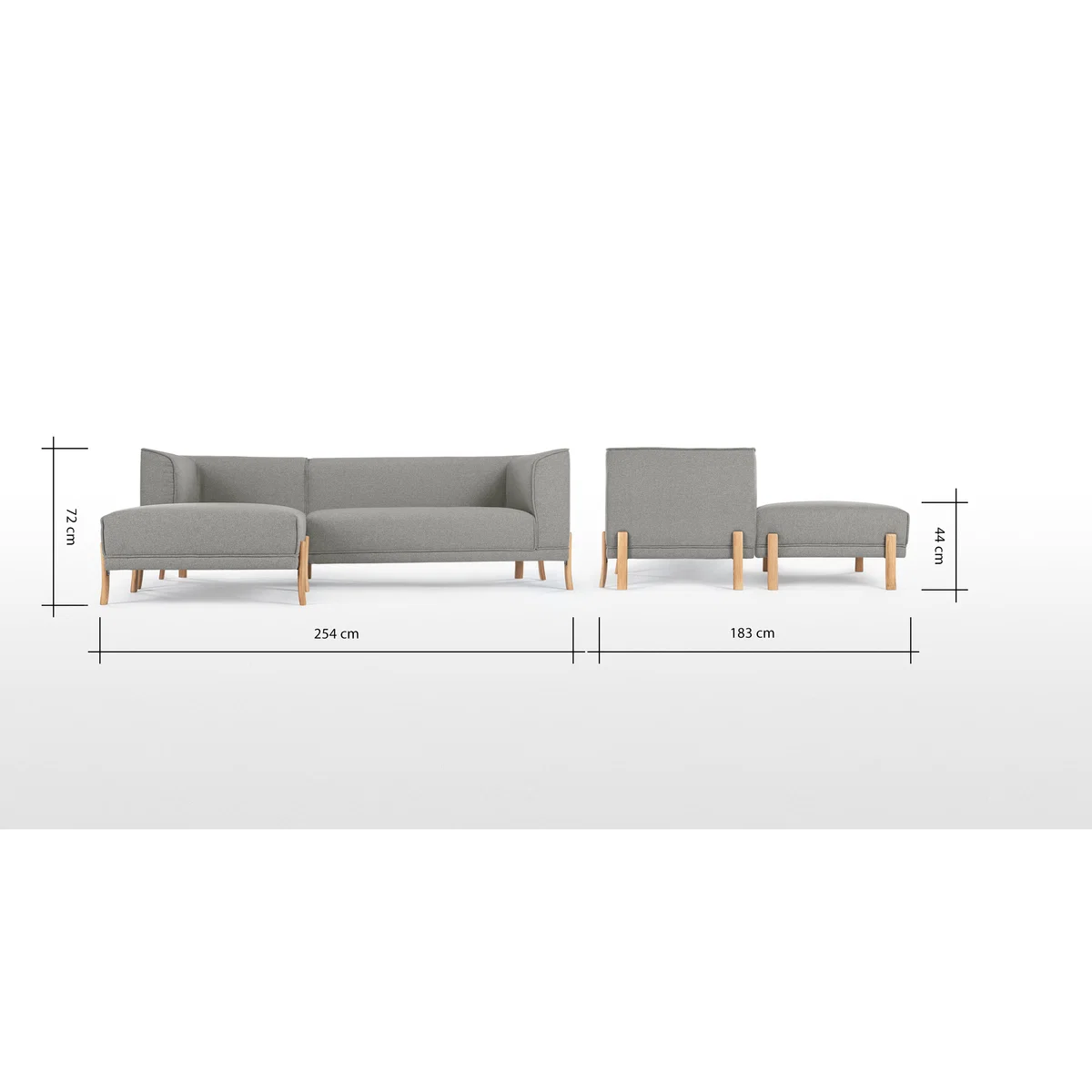 Magnus Left Hand Facing Corner Sofa Group, Mountain Grey – image 6