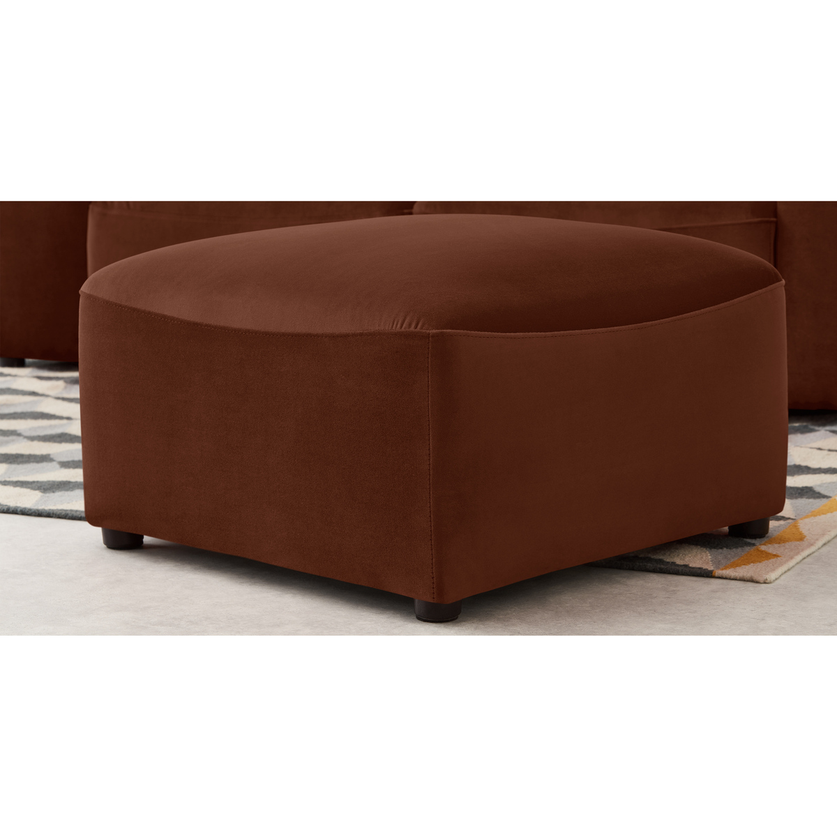 Juno 2 Seater Modular Sofa with Footstool, Warm Caramel Velvet – image 4