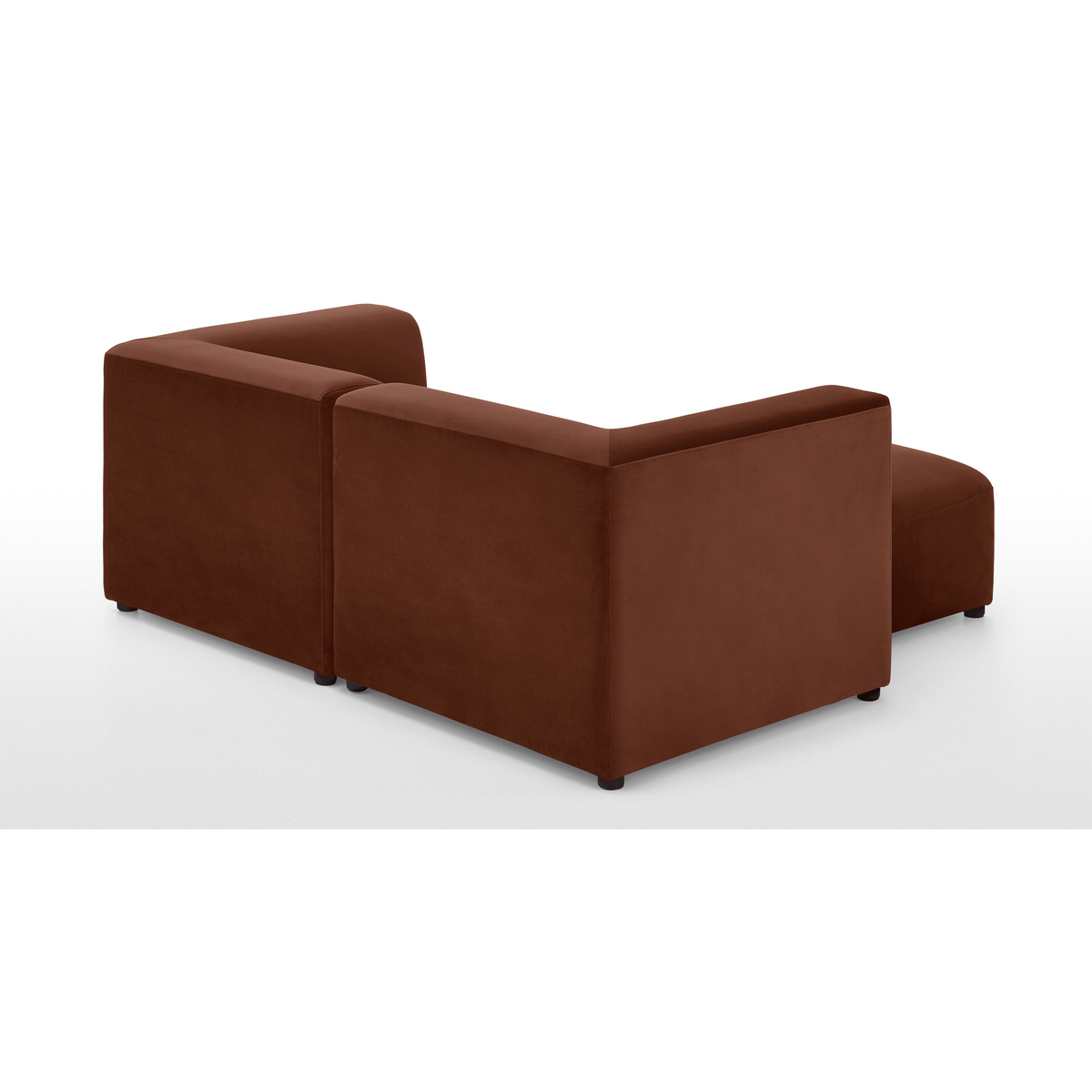 Juno 2 Seater Modular Sofa with Footstool, Warm Caramel Velvet – image 5