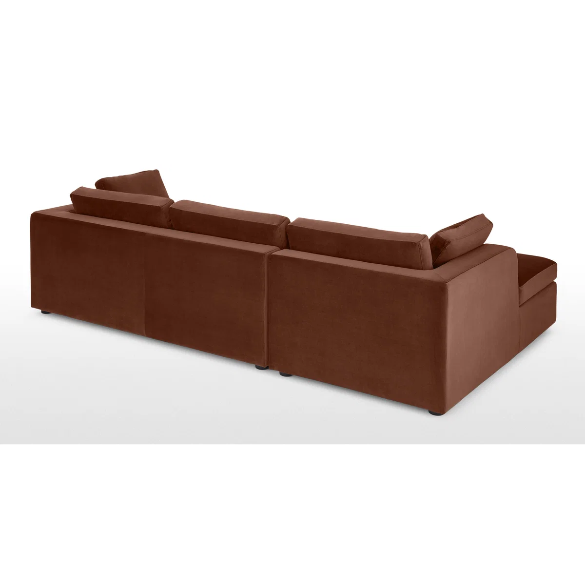 Mogen Left Hand Facing Chiase End Sofa Bed with Storage, Warm Caramel Velvet – image 5