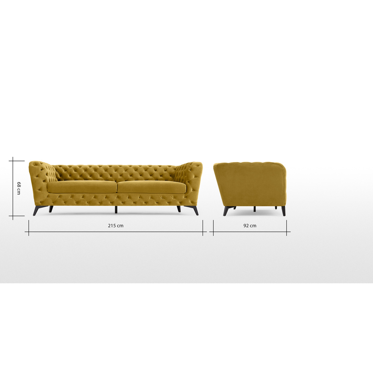Sloan 3 Seater Sofa, Vintage Gold Velvet – image 8