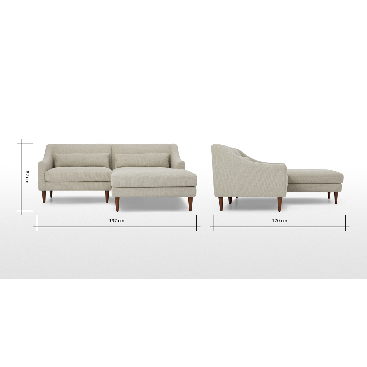 Herton Right Hand Facing Small Chaise End Sofa, Barley Weave – image 8