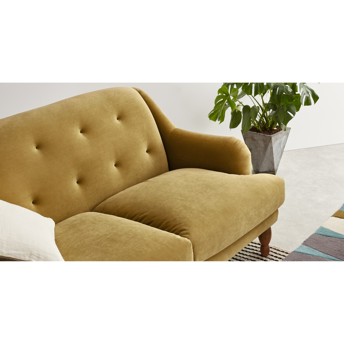 Ariana 2 Seater Sofa, Ochre Velvet – image 6
