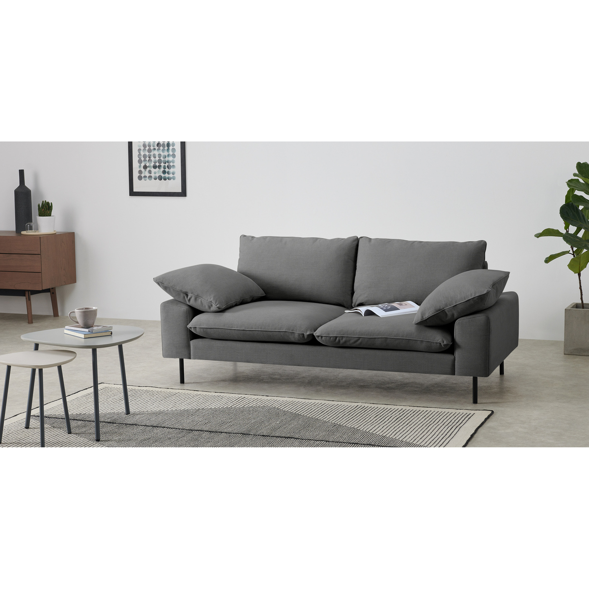 Fallyn Large 2 Seater Sofa, Stoned Slate Fabric – image 3