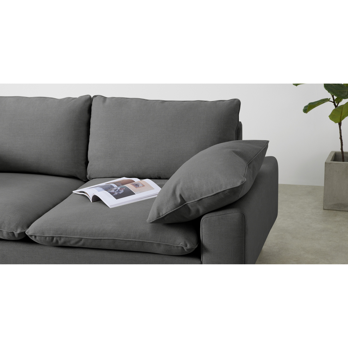 Fallyn Large 2 Seater Sofa, Stoned Slate Fabric – image 4
