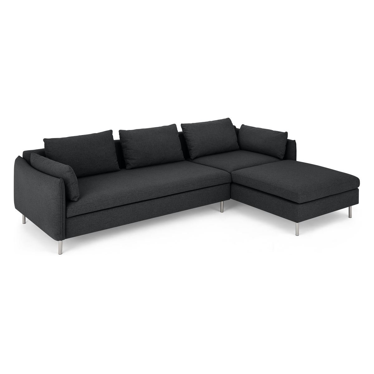 Vento Right Hand Facing Chaise End Sofa Bed, Sterling Grey – image 2