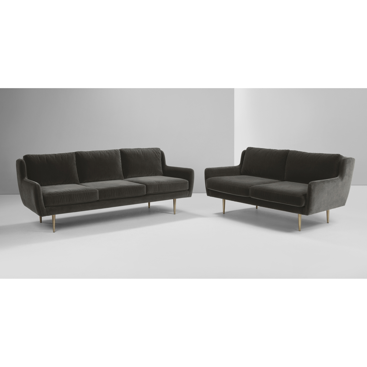 Simone 2 Seater Sofa, Concrete Cotton Velvet – image 7