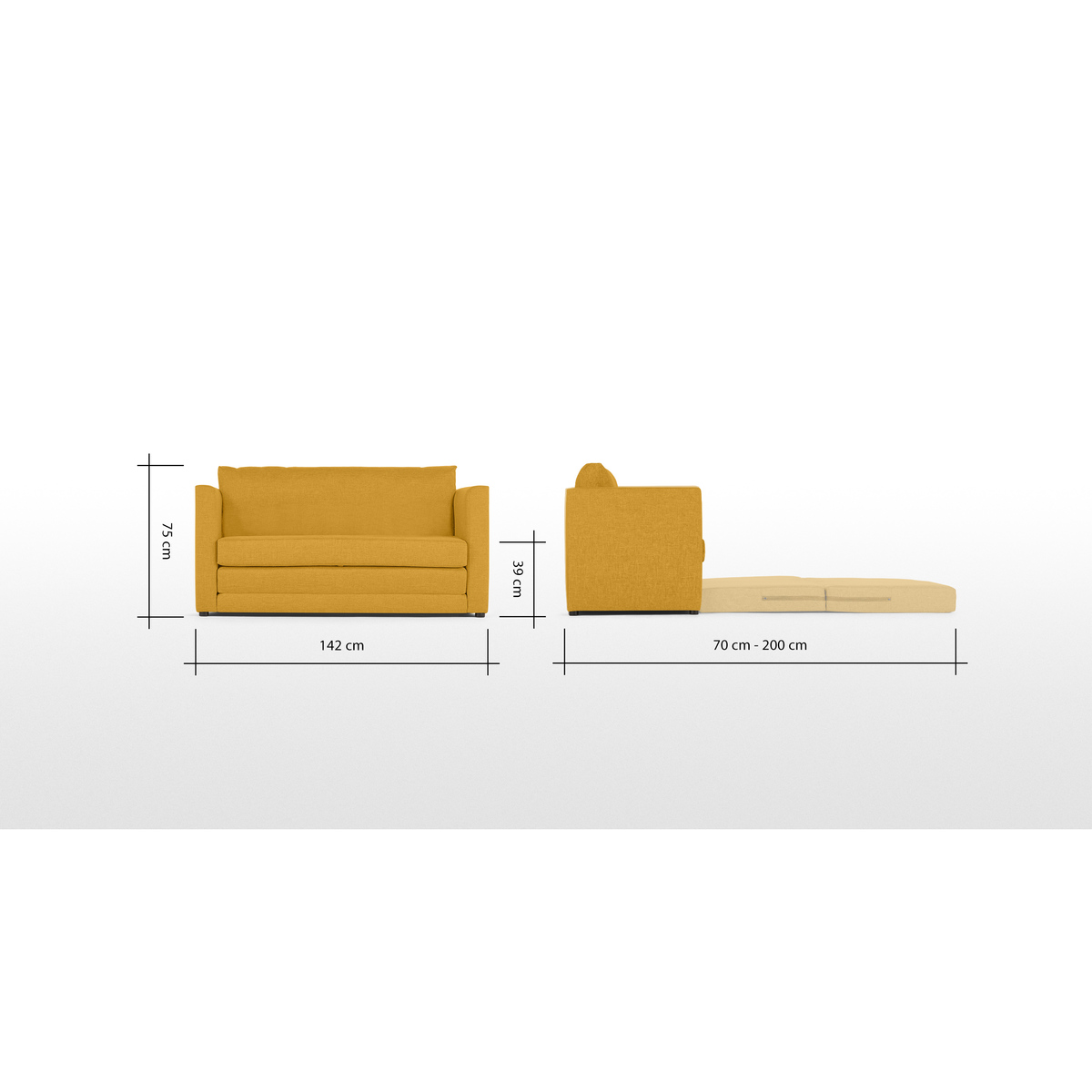 MADE Essentials Eli Sofa Bed, Butter Yellow – image 8