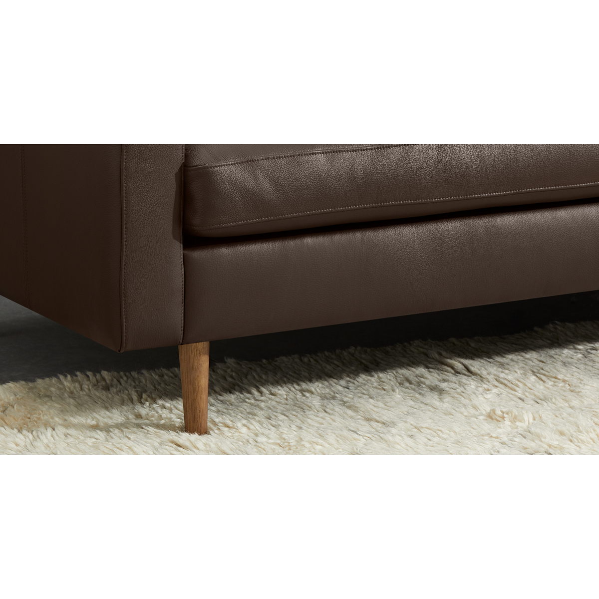 Leighton 3 Seater Sofa, Dark Brown Leather – image 4