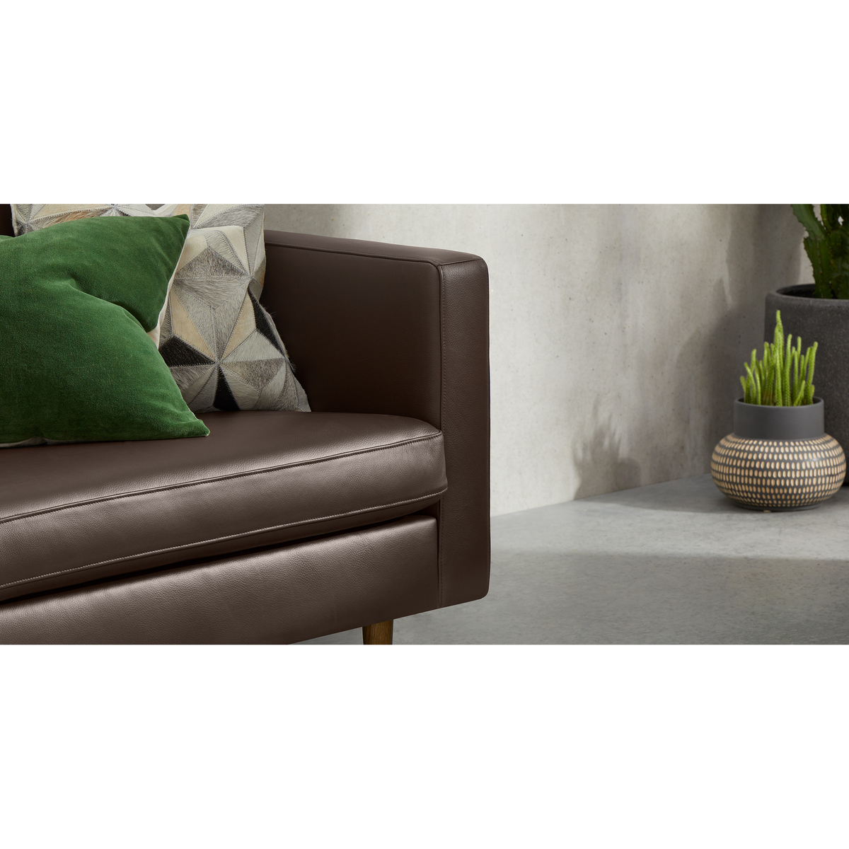 Leighton 3 Seater Sofa, Dark Brown Leather – image 6