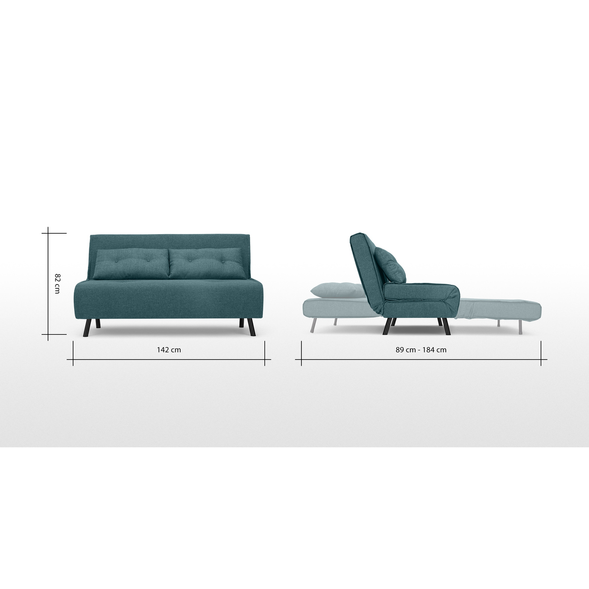 Haru Large Double Sofa Bed, Powder Blue – image 9