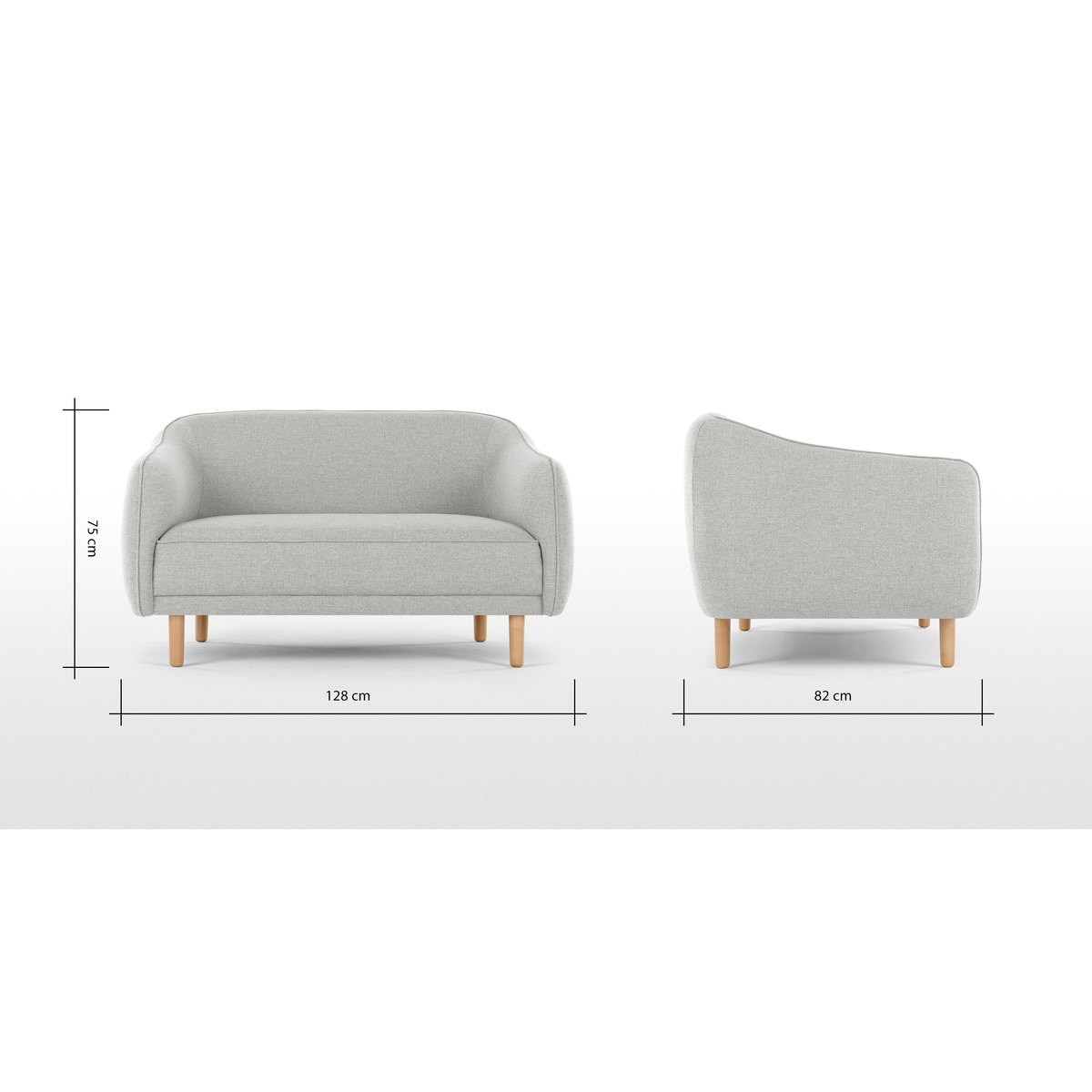 Haring 2 Seater Sofa, Silver Grey – image 8