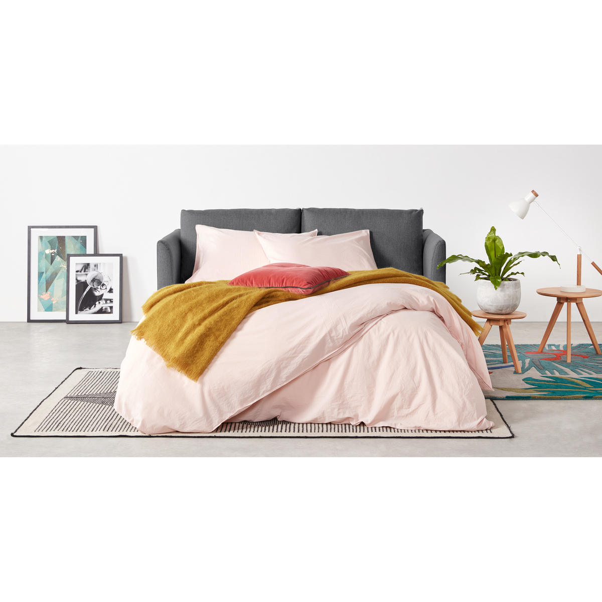 Milner Sofa Bed with Memory Foam Mattress, Night Grey – image 7