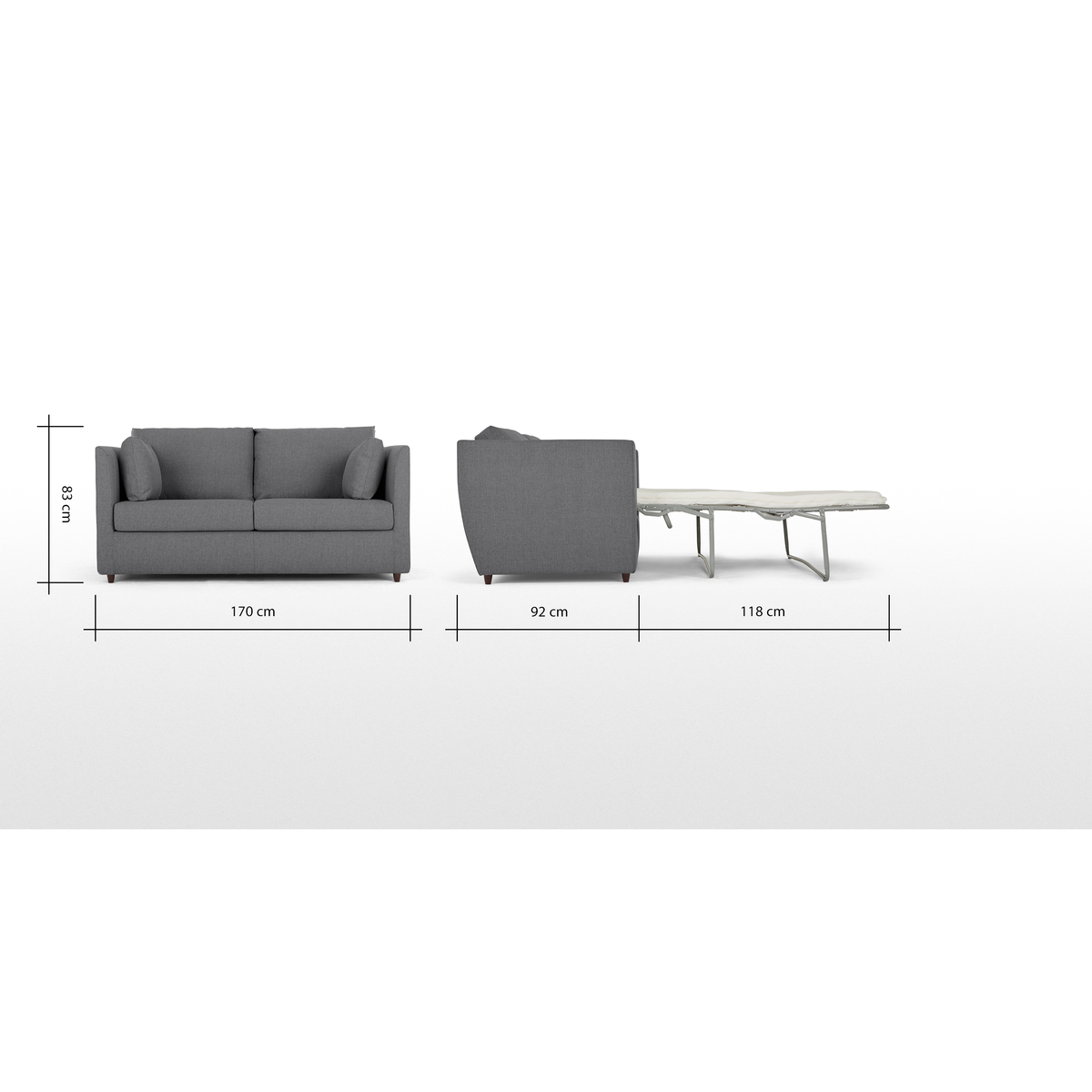 Milner Sofa Bed with Memory Foam Mattress, Night Grey – image 10