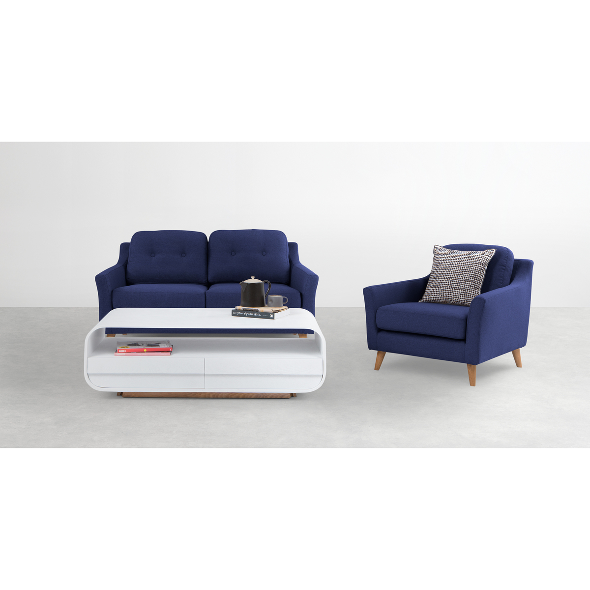 Rufus 3 Seater Sofa, Dark Cobalt Blue – image 2