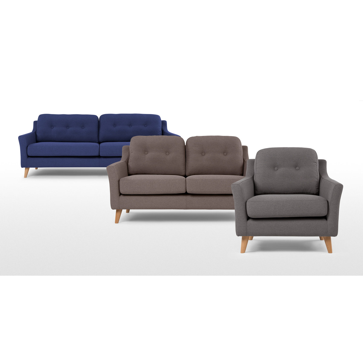 Rufus 3 Seater Sofa, Dark Cobalt Blue – image 6