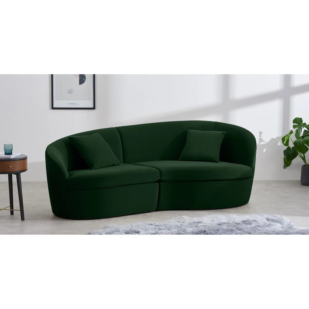 Reisa 3 Seater Sofa, Pine Green Velvet – image 3