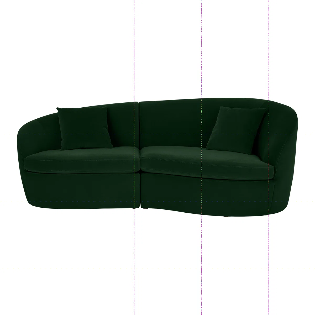 Reisa 3 Seater Sofa, Pine Green Velvet – image 1
