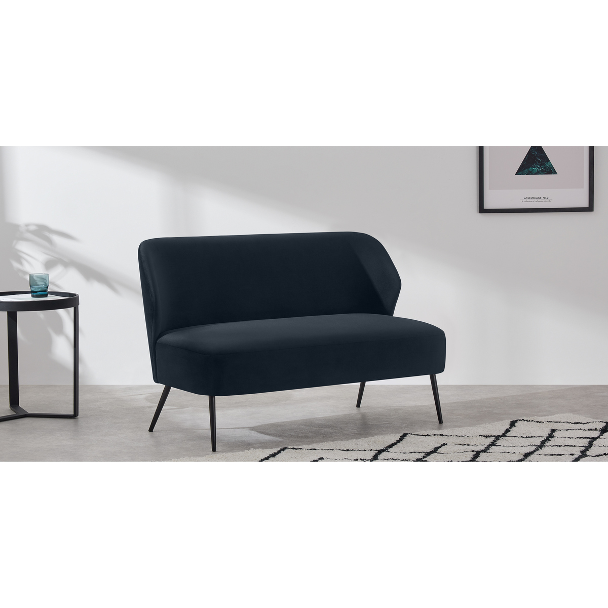 Topeka 2 Seater Sofa, Twilight Blue Velvet – image 3