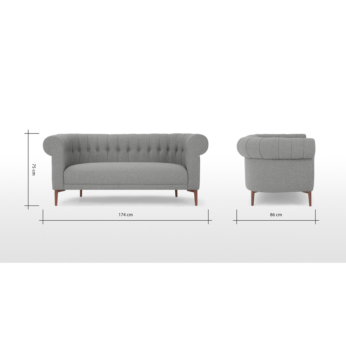 Hammond 2 Seater Sofa, Mountain Grey – image 8