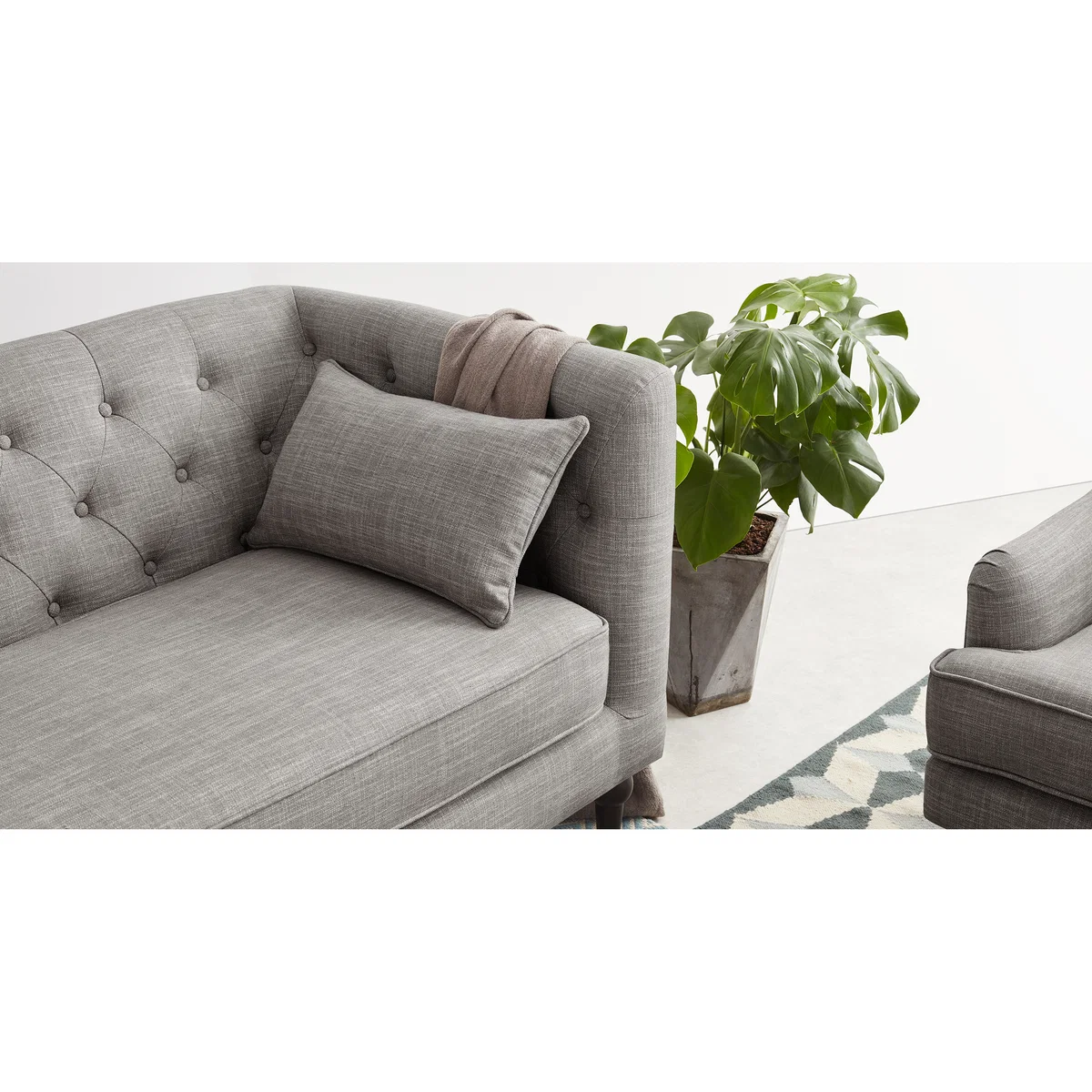 Flynn 3 Seater Sofa, Grey Linen Mix – image 3