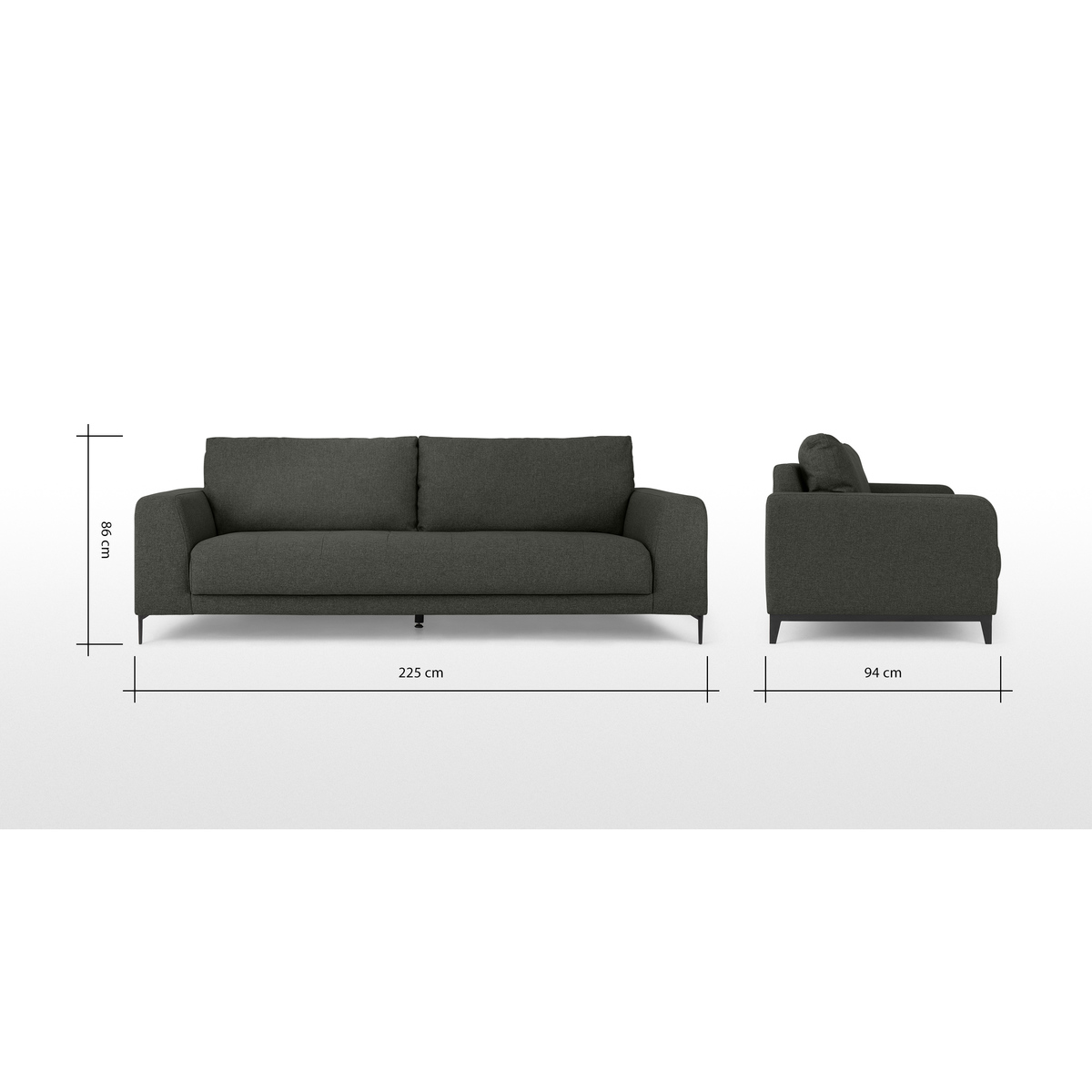 Luciano 3 Seater Sofa, Hudson Grey – image 8