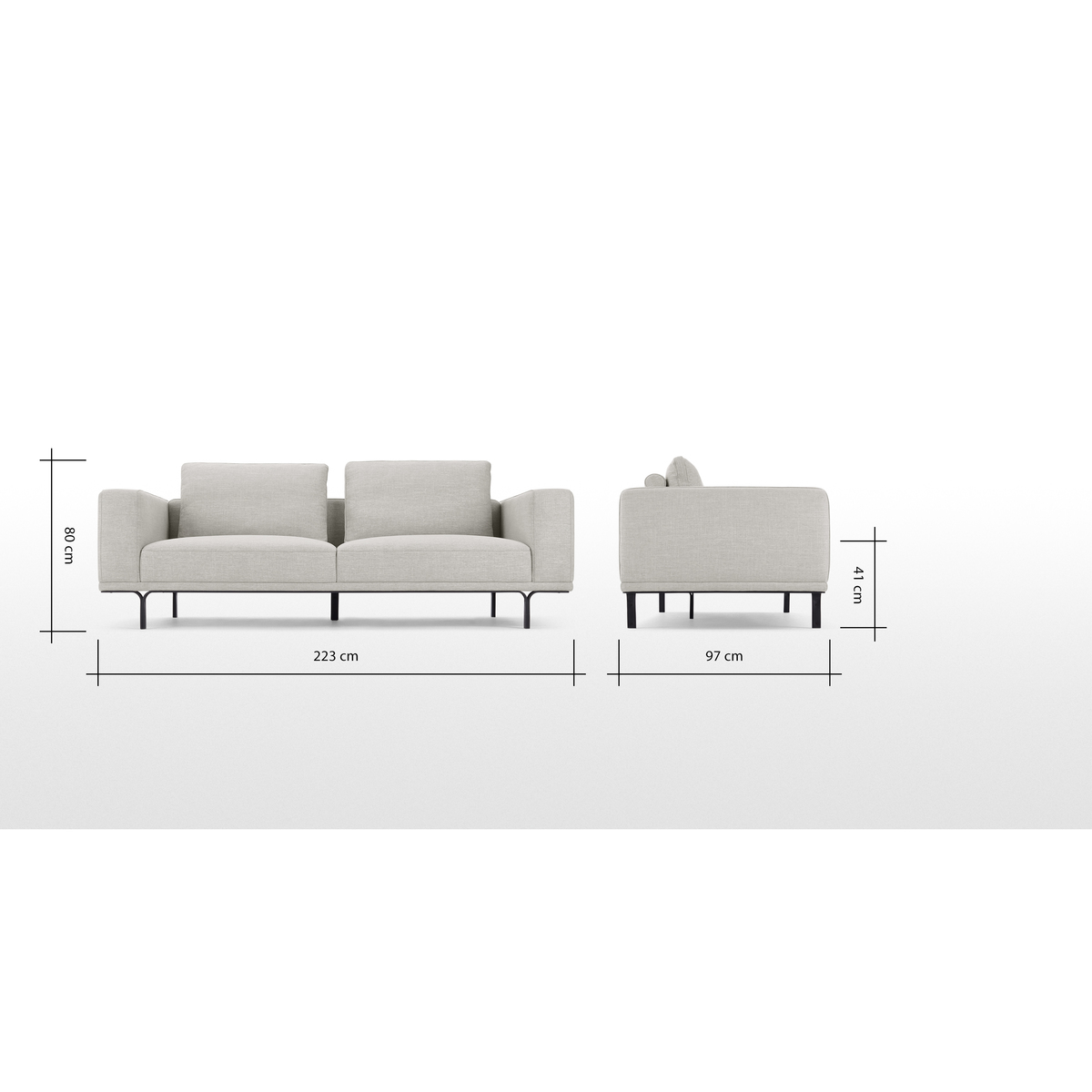 Nocelle 3 Seater Sofa, Chic Grey – image 6