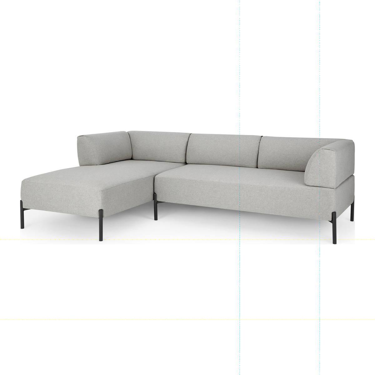 Kiva Left Hand Facing Chaise End Corner Sofa, Hail Grey – image 1