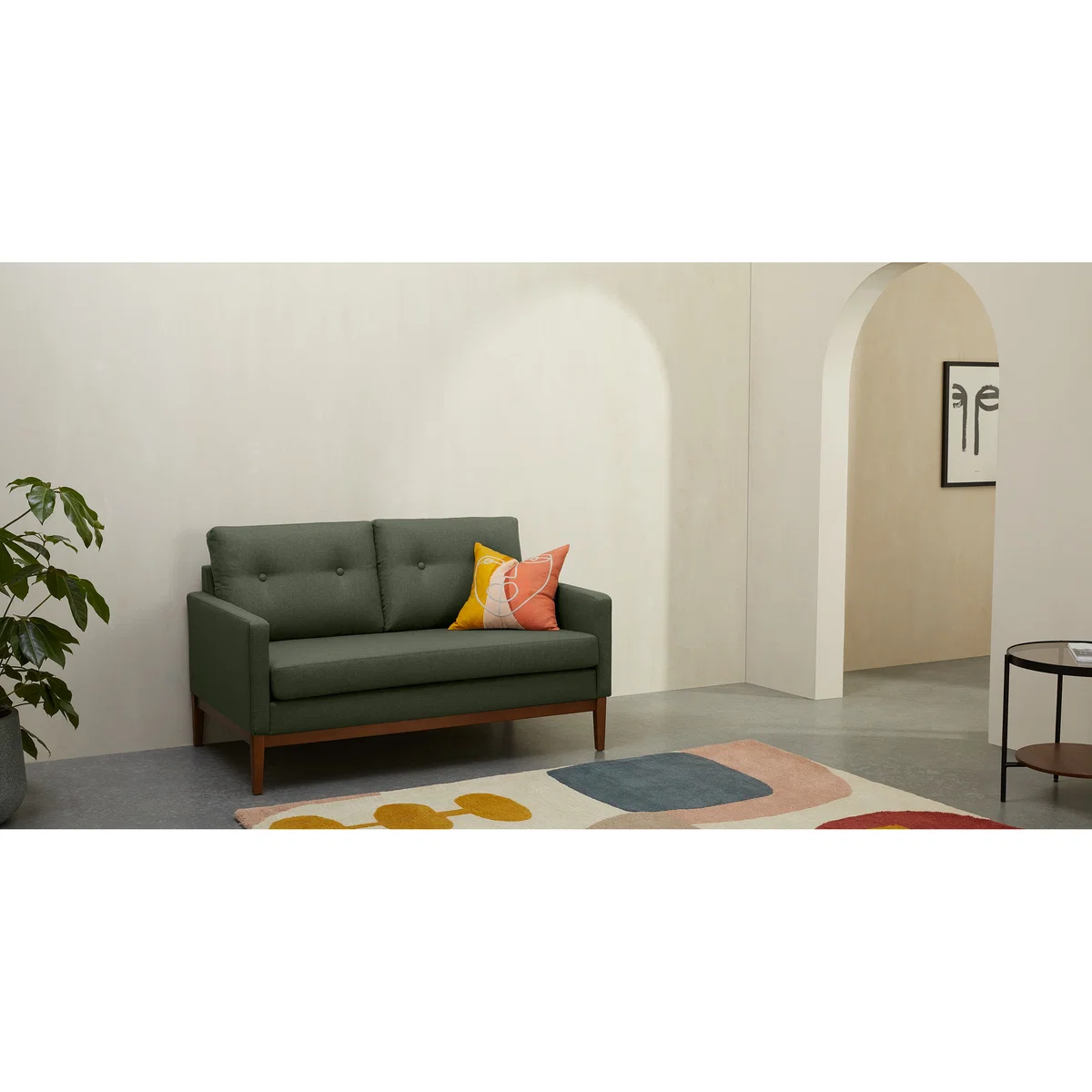 Edison 2 Seater Sofa, Textured Moss – image 3